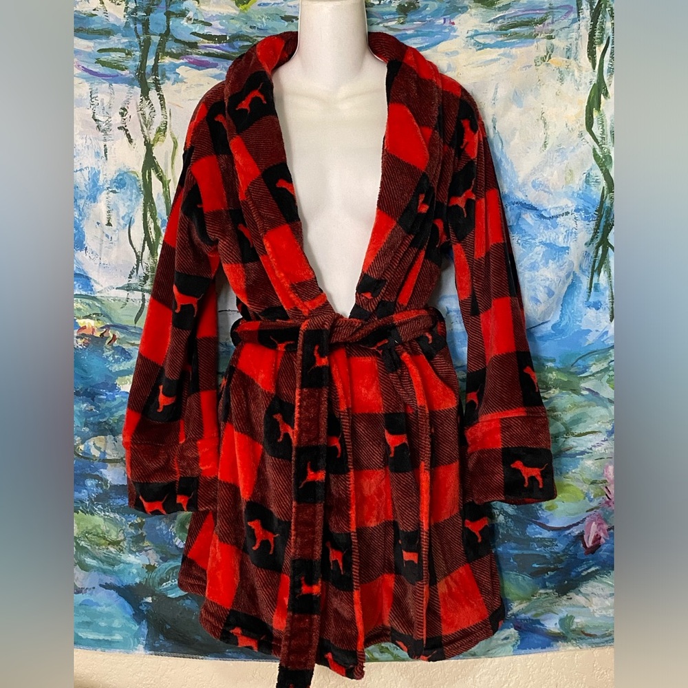 PINK Victoria's Secret Red and Black Plaid Sleepwear
